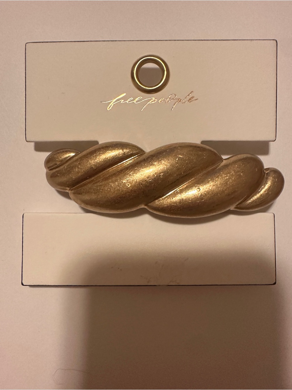 Free People oh So French Barrette- Gold Twisted Resin Hair Barrette